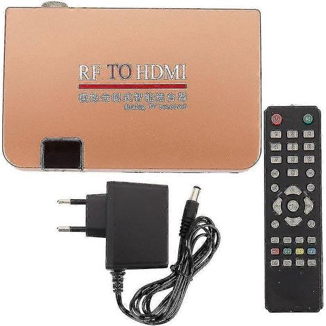 Adaptateur convertisseur RF vers HDMI, récepteur analogique, décodeur TV analogique, décodeur numérique, télécommande, prise européenne. (1/5)
