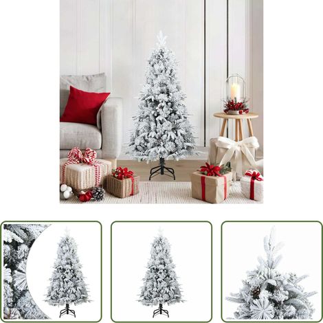 Décor intérieur - Sapin de Noël artificiel à branches pliantes, duveteux de neige (1/5)