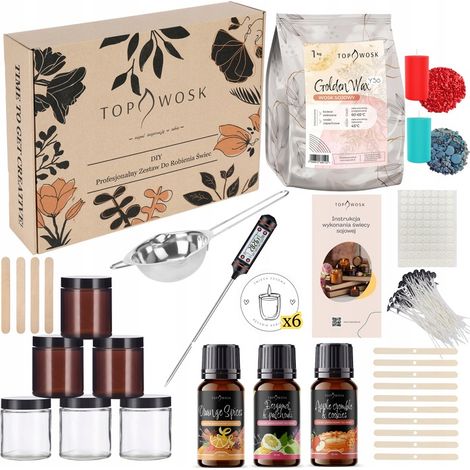 Kit de fabrication de bougies de soja de taille moyenne, idéal pour un cadeau (1/5)