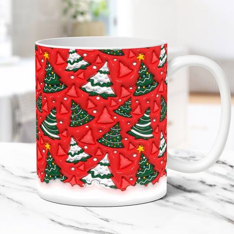 Tasse De Noël - Tasse En Céramique Avec Motif Bonhomme De Neige Ou Père Noël - 350 Ml - Usage Cuisine Et Bureau - 1 Pièce (1/5)