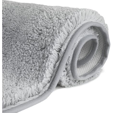 BUNTHAUS Tapis de Bain Antidérapant à Poils Longs en Microfibre, Tapis de Sol Lavable en Machine avec Microfibre Douces Absorbant l'eau pour la Baignoire, la Douche et la Salle de Bain (1/5)