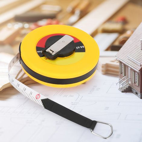 Mètre ruban en fibre de verre de 30 m pour mesures sur site, outil de mesure souple pour levés topographiques de bâtiments (1/5)