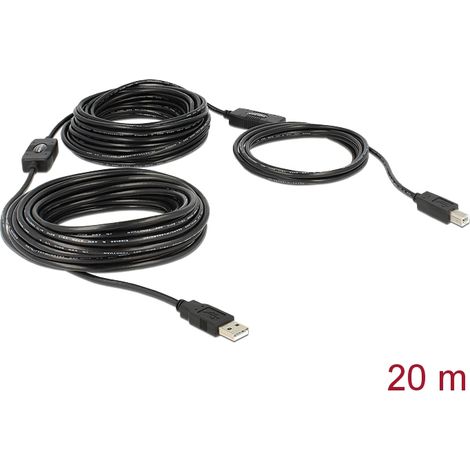 Cable usb 2.0  tipo-A a  tipo-B Macho/Macho activo 20m con amplificador