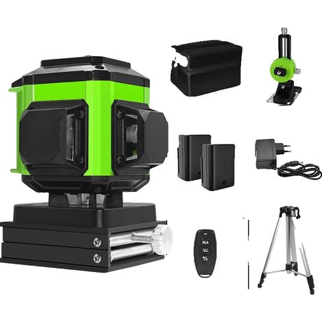 Niveau Laser à Faisceau Vert 4D, Haute Visibilité, Télécommande (1/2)