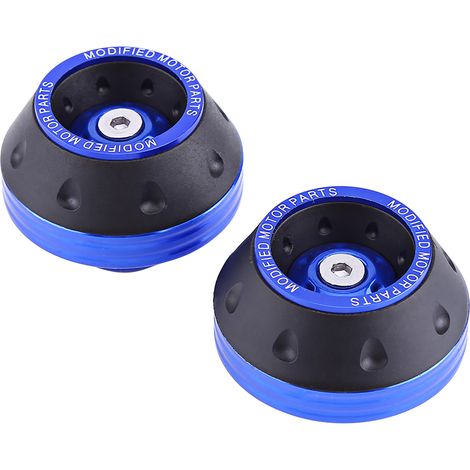 CNC-gefräster Aluminium-Frontstoßfänger für Motorrad/Roller, Rahmen-/Radaufprallschutz, blauer Slider-Satz (1/5)