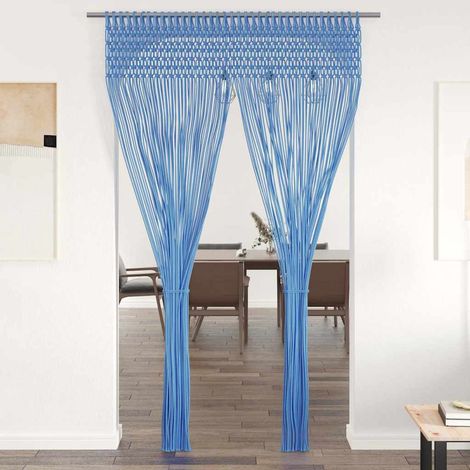 Rideau en macramé Bleu 140x240 cm Coton (1/5)