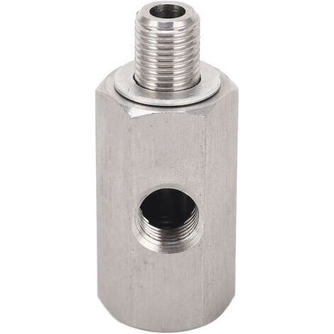 Capteur de pression d'huile M10x1.0, adaptateur en T vers M10, jauge de ligne d'alimentation Turbo, en acier inoxydable (1/5)