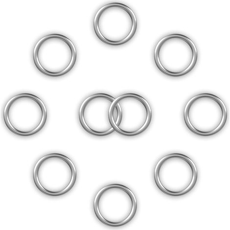 Lot de 10 anneaux métalliques pour sacs - En acier inoxydable - Diamètre extérieur : 25 mm - Épaisseur : 3 mm - Anneaux en O soudés pour fixation - Vis - Crochets - Sangles de camping - Laisse pour (1/5)