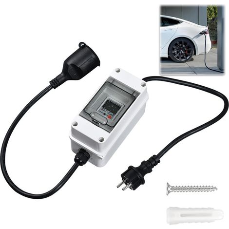 Mobiler Digitaler Stromzähler 230V 16A für Steckdose, IP65 Wasserdicht mit Reset und LED Anzeige, Outdoor Tragbares kWh Messgerät mit 1 m Kabel für Wohnmobile Elektrofahrzeuge Haushalt (1/5)