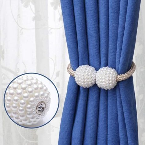 Embrasses de rideaux - Non spécifié - Lot de 4 - Aimantées - Design simple - Polyester haute qualité (1/4)