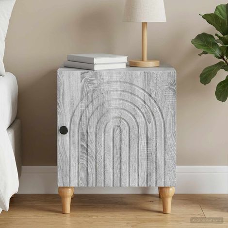vidaXL Bedside Cabinet Grey Sonoma 43 x 34.5 x 50 cm Engineered Wood (1/5)