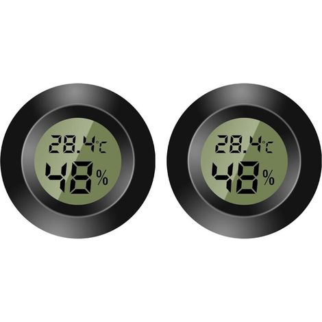 Digital Indoor Thermometer - Mini Hygrometer - Digital LCD Display - For Indoor and Outdoor Use - Humidity Meter for Humidifier, Cellar, Baby's Room - Fahrenheit or Celsius (2) (1/4)