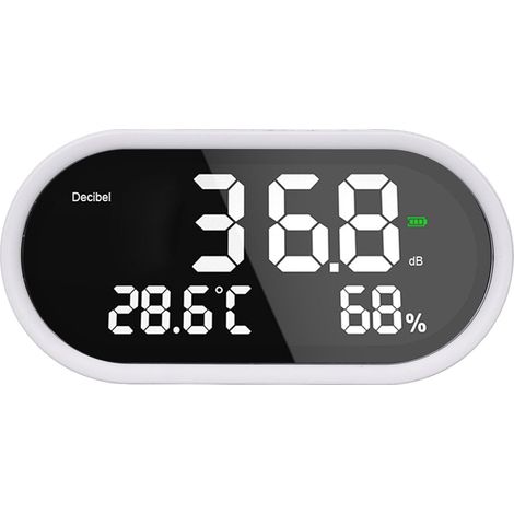 Digital Decibel Metter LCD Affichage de Haute Précision Température Humidité Humidité Niveau Sound Niveau pour Hospital Temple 1A 2A 5V USB