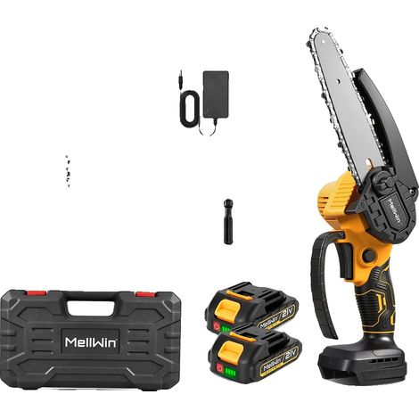 Scie à chaîne sans fil, 1500W de puissance, vitesse de coupe rapide, 2 Ensemble de Batteries (1/2)