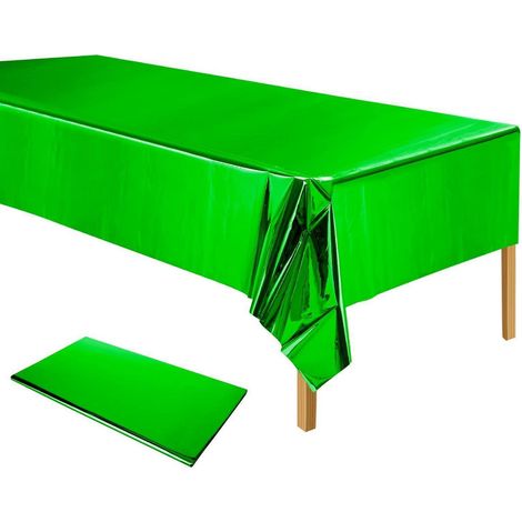 Folie Tischdecke rechteckig 137x274cm metallic grün für Partys & Feiern