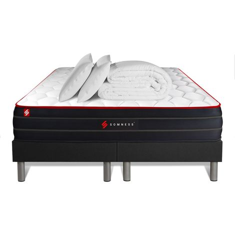 Komplettpaket Bett - Matratze 180x200 cm + 2 Boxspringbetten (Monoblock) + 2 Kopfkissen + Bettdecke - Boost (1/5)