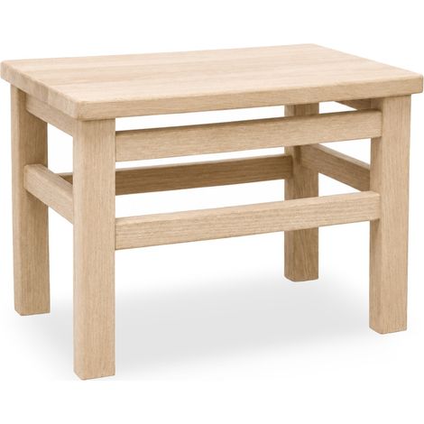Ensemble de 2 tabourets bas, bancs, repose-pieds, assise en bois naturel (1/5)
