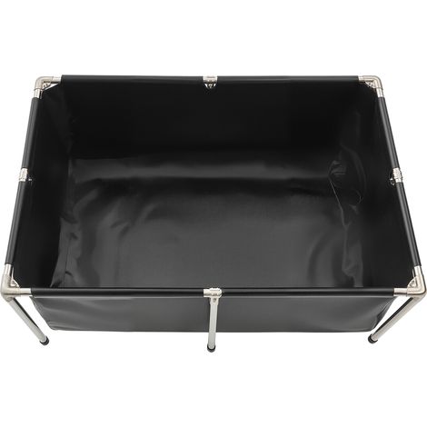 Mophorn Faltbarer Fischteich aus Segeltuch, 480 L PVC-Fischtank mit robustem Rahmen und Ablassventil, ideal für Aquakultur, Koi-Zucht und Bewässerung, Maße: 1200x800x500 mm