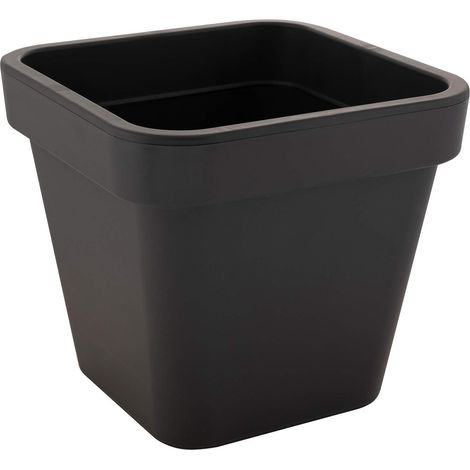 Pot de Fleurs Cache-Pot Carré en Plastique, Jardinière pour Plantes Extérieures Intérieures, env. 35 x 35 cm, Hauteur env. 31,3 cm, Anthracite (1/4)