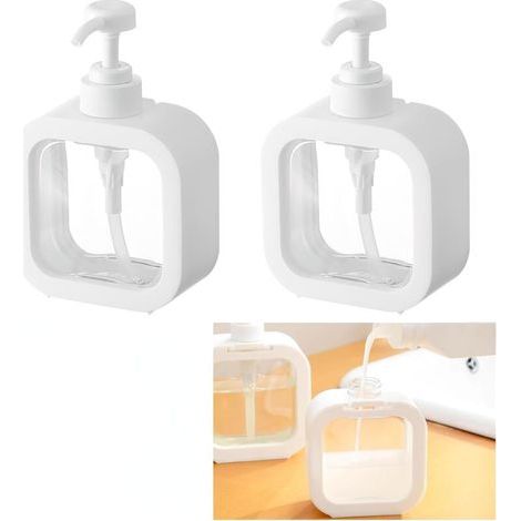 2Pcs Distributeur Savon, 300ML Flacon Pompe Vide, Distributeur Savon Liquide, Distributeur Gel Douche, Distributeur Liquide Vaisselle pour Bain, Cuisine (1/5)