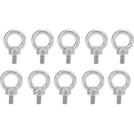 Lot de 10 boulons à œil de levage M6 en acier inoxydable, vis de fixation, écrous, boulons à œil à épaulement (1/5)
