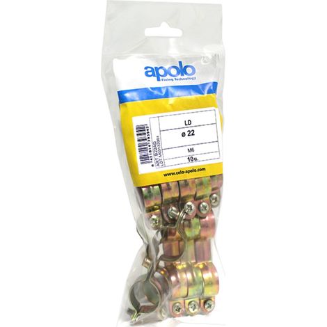 CELO bolsa 10 u. abrazadera l doble m6 ø22 b22ad apolo , Bolsa 10 U. Abrazadera L Doble M6 Ø22 B22Ad de la marca Celo.