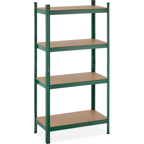 Estantería para cargas pesadas ajustable 156 x 80 x 40 cm para garaje taller almacenamiento práctico de acero verde 130012371 (1/5)