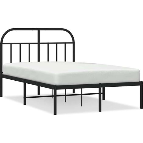 Maison Exclusive - Cadre de lit métal sans matelas avec tête de lit noir 120x200cm (1/5)