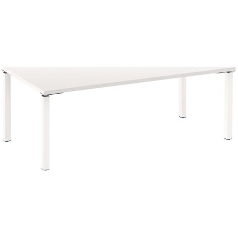Bureau droit 200 cm blanc Exprim piétement blanc - Maxiburo