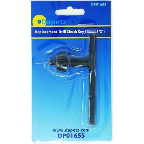 Dapetz ® Chuck Key Replacement Drill Chuck Key 13mm (1/2") Chemically-Blackened and Hardened, Steel Replacement for Lost or Damaged Chuck Keys Suitable for 13mm Chucks (1/5)