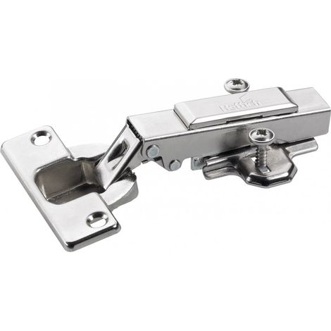 Hettich – Charnière invisible à encastrer en acier nickelé pour meuble – 35 mm diamètre de perçage – Ouverture 110° – Recouvrement total