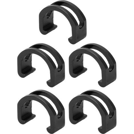 Lot de 5 attaches vélo en alliage d'aluminium, type C, forme en U, réutilisables, serrage rapide pour équipement cyclisme - Noir (1/5)