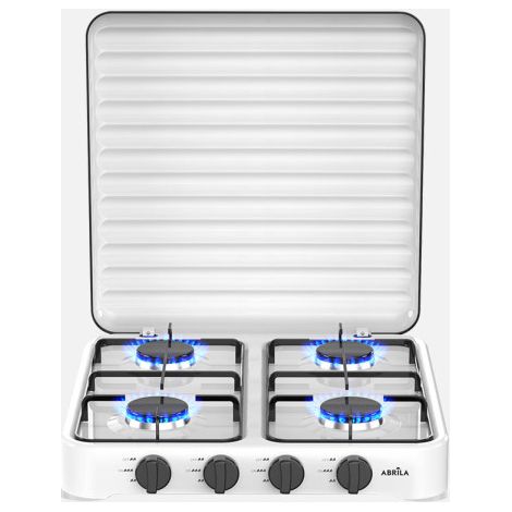 Cocina a gas butano foster blanca 8800w 4quemador solo exterior,tapa protecc.reg.int.