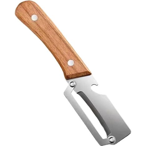 Éplucheur de cuisine et décapsuleur avec manche en bois (1/5)