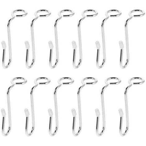 Lot de 36 Crochets Connexion Métalliques pour Cintres Mini Multifonctions Argentés Organisateur Gain Place Penderie Rangement Vertical Vêtements Paquet - (1/5)