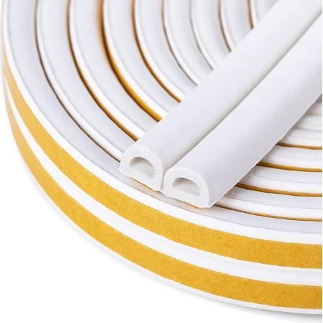 10 m Weatherstrip for Doors and Windows Rubber Seal for Doors and Windows Against Cold Drafts, Noise,White (1/4)