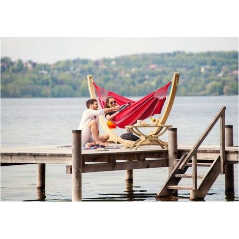 Hamac Amazonas apollo con soporte madera 150 kg