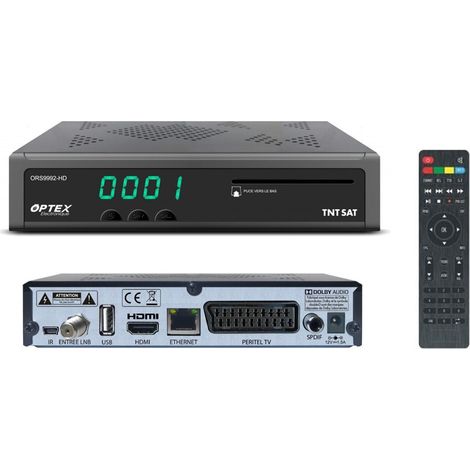 Récepteur Terminal de Réception TNT Par Satellite - OPTEX ORS9992 HD – S.C TNTSAT, Port USB Pour Mises A Jour et Enregistrements