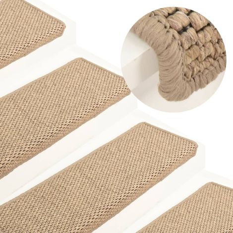 Tapis d'escalier autocollants 15 pcs,Marchettes d'escalier,Protections d'escalier 65x21x4 cm Sable DVNEI435515