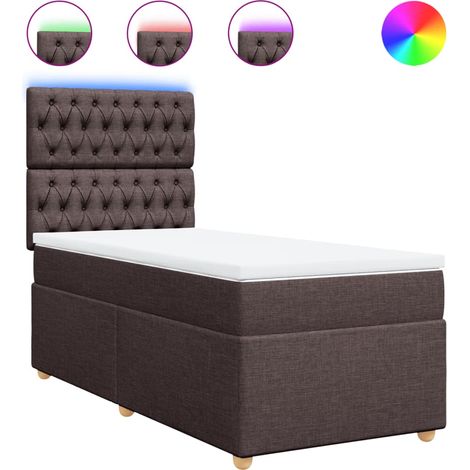 Maison Exclusive - Giroletto a Molle con Materasso Marrone Scuro 100x200cm Tessuto