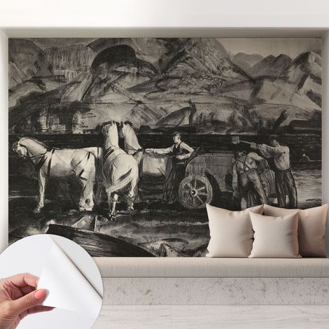Selbstklebend Tapete modern - Wanddeko für Küche - Klebefolie Wand - luxus Look Ländliche Szene 208x146 cm (1/5)