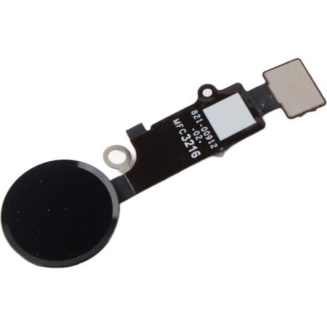 Bouton de remplacement, nappe de connexion, bouton décoratif pour iPhone 7 / 7 Plus / 8 / 8 Plus (Noir) (1/5)