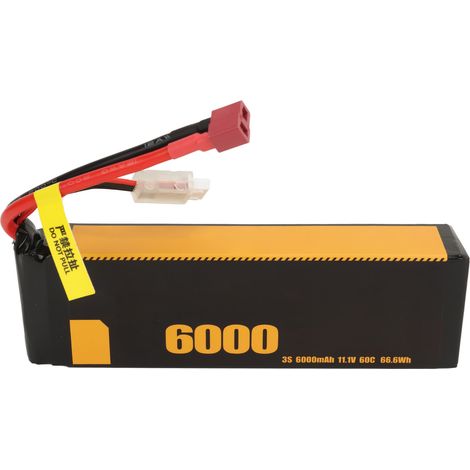 Batterie Lipo 3S 60C 11,1V 6000mAh résistante aux chocs et longue durée pour modèles RC FS 1/10 1/8 avec connecteur T (1/5)
