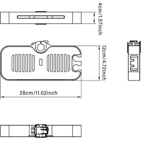 Étagère de Douche, Étagère Douche pour barre de Douche de 22-25mm, Étagère de Rail de Douche avec 2 Crochets and Support de (1/5)