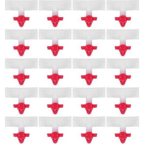 Lot de 20 abreuvoirs à tétine pour élevage – Tétines rouges – Sortie G3/2 – Avec raccord en T et abreuvoir d’angle (1/5)
