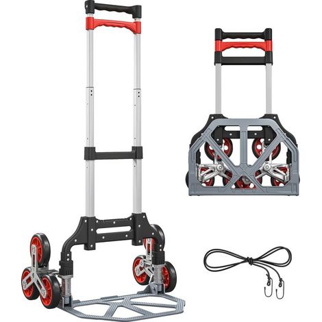 Chariot Monte-Escalier - 6 Roues - Capacité 70 Kg - Aluminium - Rouge - 1 Pièce (1/5)