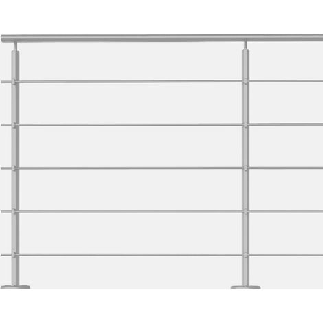 PRESTIO – Kit garde-corps 2m prêt-à-poser en aluminium à plat Gris