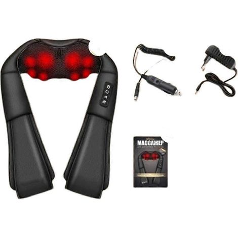 Appareil de massage Shiatsu 4D pour la nuque et les épaules avec fonction chauffante, coussin de massage électrique pour le dos, massage complet du corps, prise européenne. (1/4)