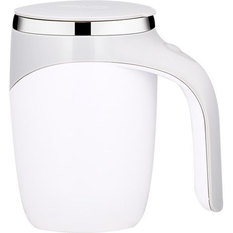 Tasse à café isolée en acier inoxydable 304, auto-remuante, convient au chocolat chaud, moka, Matcha, Latte(Blanc) (1/5)