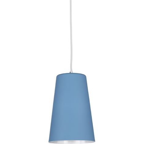 Lampada a sospensione D25 1XE27 in metallo verniciato Blu PAIL